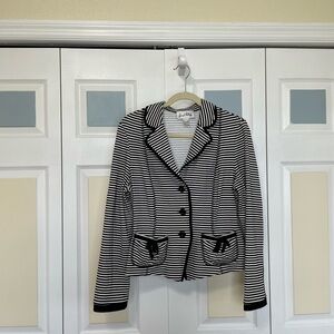 Vintage Joseph Ribkoff Black and White Striped Blazer‎